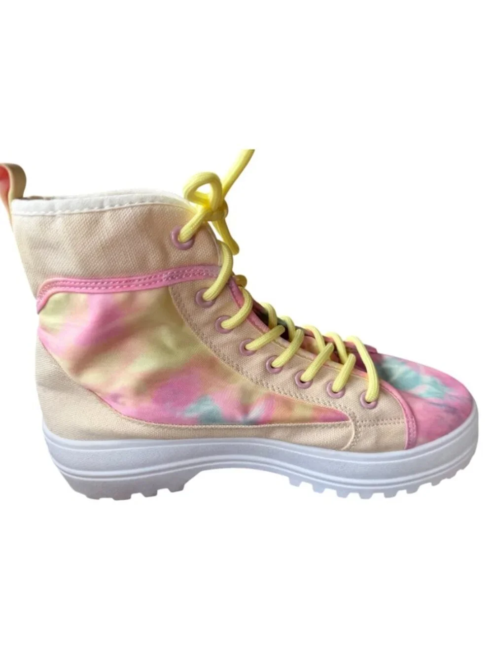Yoki Tie-Dye High-Top Platform Pastel Colored Canvas Sneakers Women's Size 10